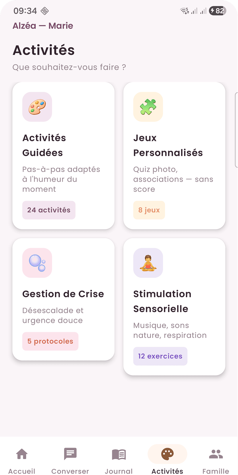 Activités guidées, jeux et gestion de crise
